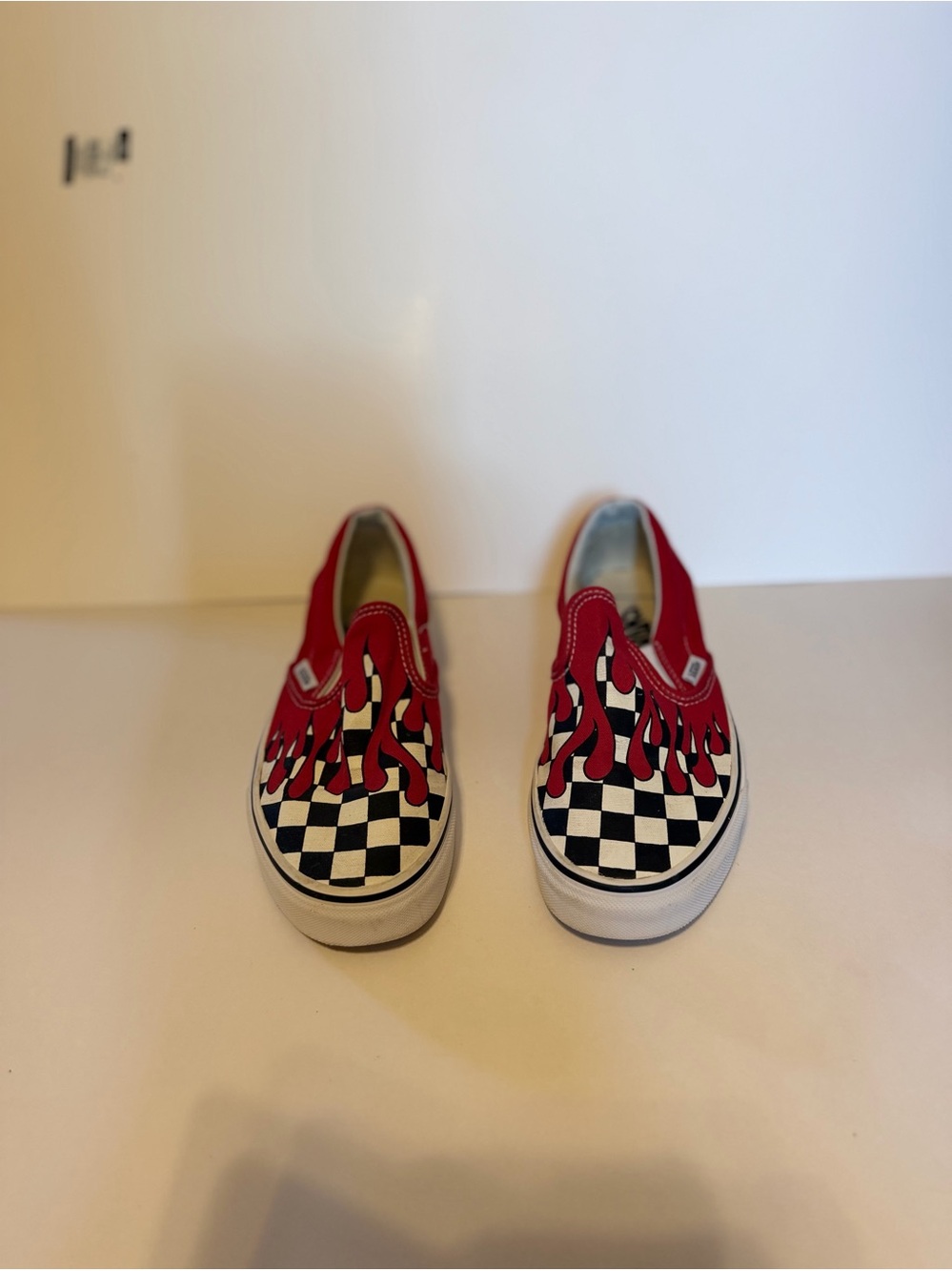 VANS Classic Slip-On Red Black White Checkerboard Canvas Low Top Slip-On